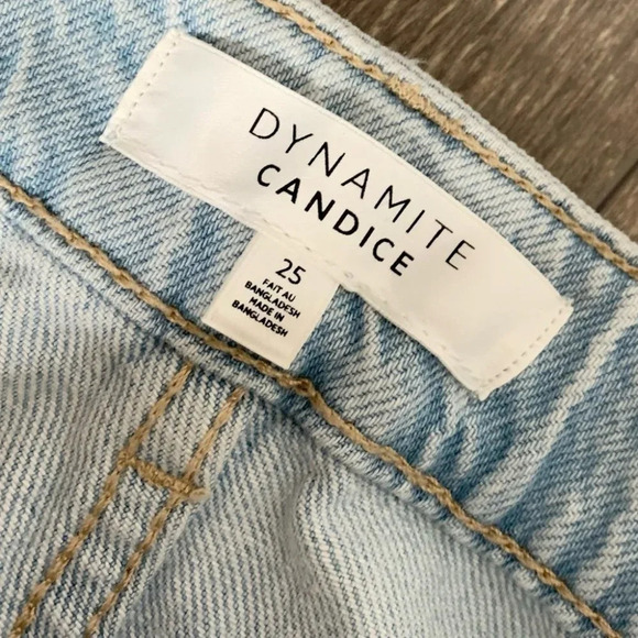 Dynamite Candice Two tone Boot cut Jeans High Rise Waist Denim Cotton Blue 25 - Picture 12 of 15